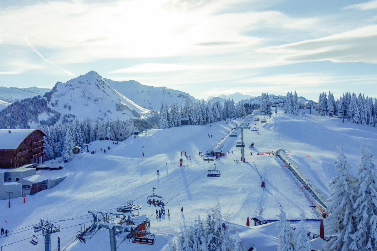 Morzine ski resort Pleney slopes and chairlifts