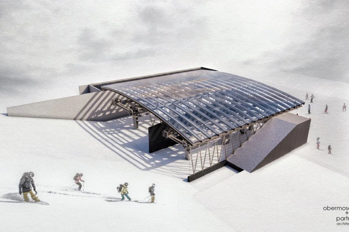 Architectural rendering of the new Silberbrünnl 8-seater lift station