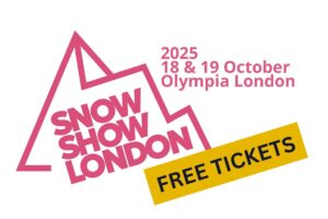 London Snow Show 2025 logo with event dates and a banner offering free tickets.