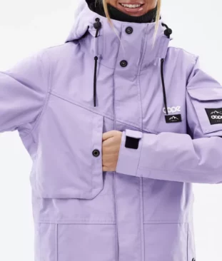 Purple Dope Snow jacket, product image, showing off chest pocket