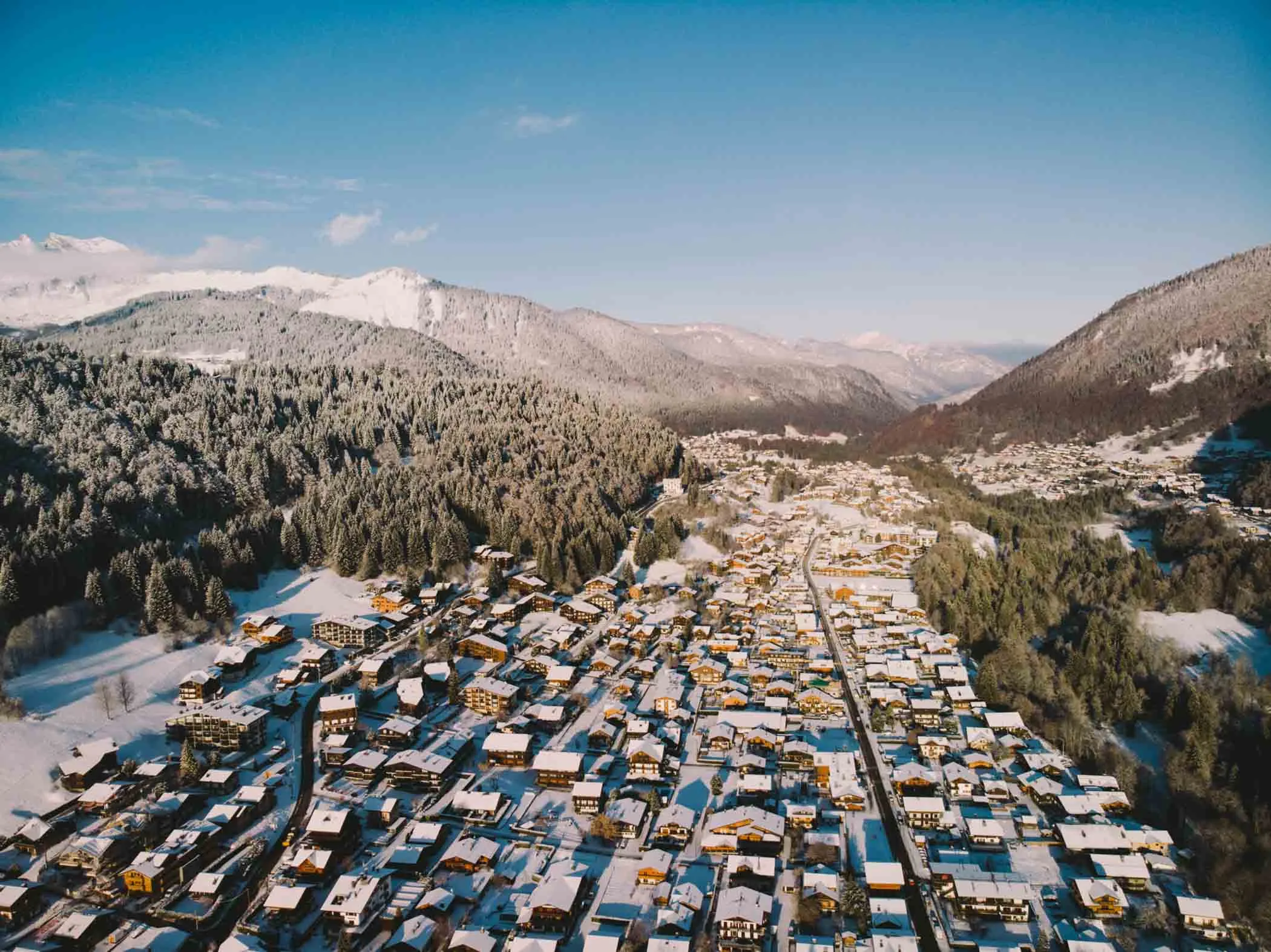 Morzine valley aerial footage
