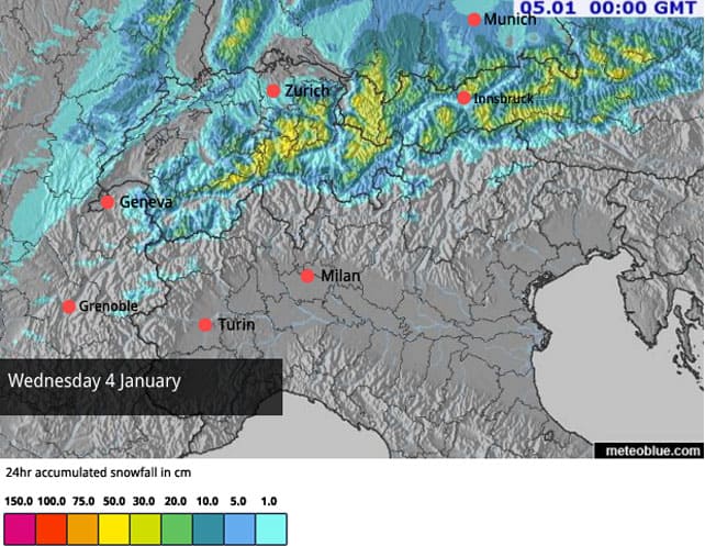 Heavy Snow Forecast for Austria and Switzerland | Welove2ski