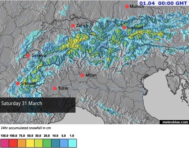 A Cold and Snowy Easter Weekend for the Alps | Welove2ski.com