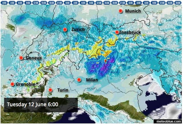 Snow forecast Alps June 12 | Welove2sk
