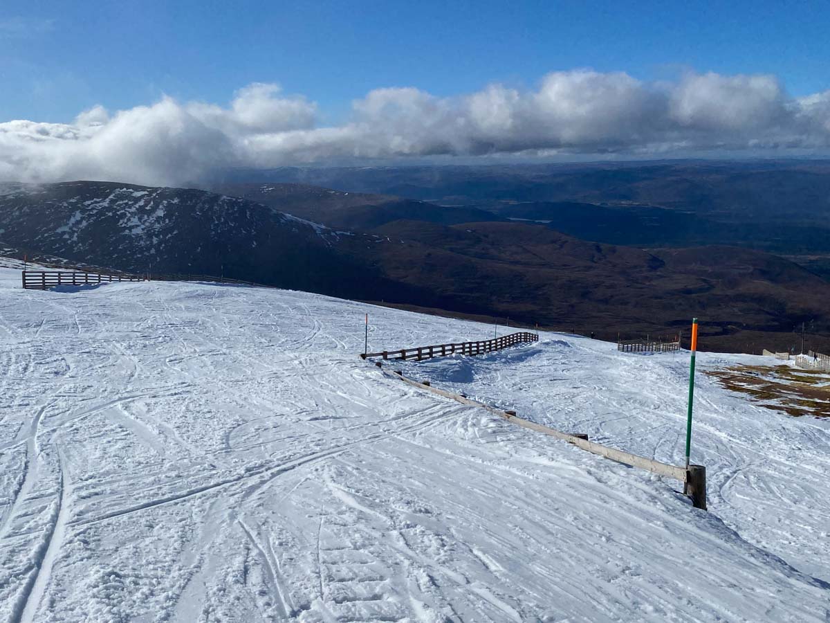 Scottish ski slope pictured on a clear day