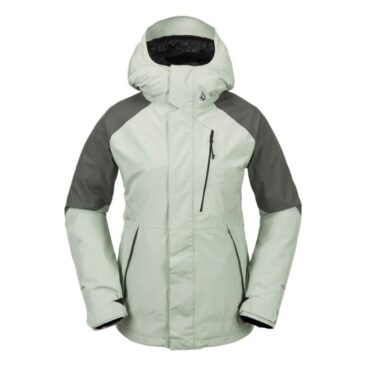 a sage green jacket in a product shop image